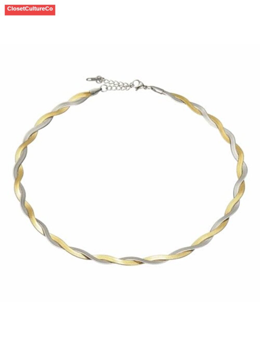 Snake Chain Necklace Herringbone Choker Stackable Braided Twisted Multi-Layer